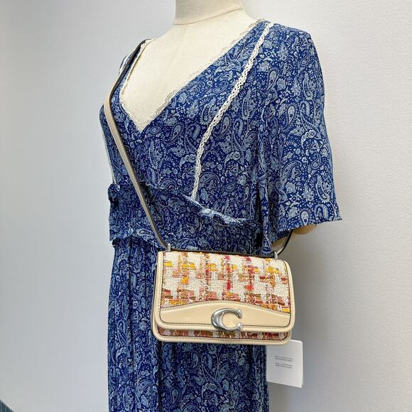 Coach CP096 Bandit Crossbody Bag In Tweed IN Neutral Multi